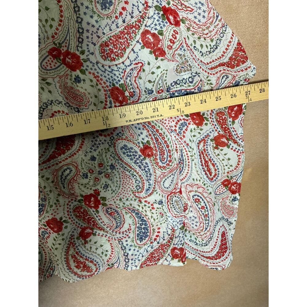 Womens Wallpaper Her Boho Paisley Floral Print V Neck Crochet Trim Kaftan Top S - Picture 6 of 8